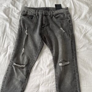 Zara Charcoal Distressed Slim Jeans